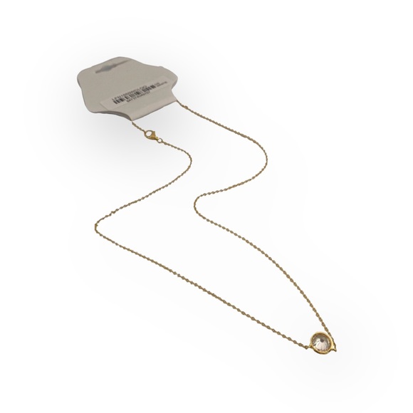 new Lassaire ☺︎︎ Bezel Set Simulated Diamond Necklace ☺︎︎ 18K Gold Plated 925 SS - Picture 3 of 16